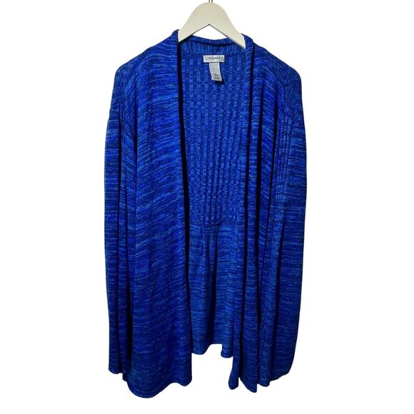 Catherines Sweater Women 3X Blue Plus Size Cardigan Made In USA Minimal Modest - Picture 1 of 6